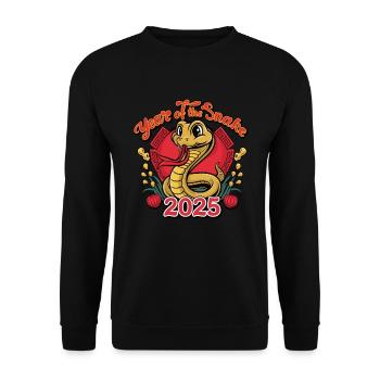 Année Chinoise 2025 Année du Serpent - Sweat-shirt Unisexe - noir - Devant - Alina (178cm) & Michal (187cm)