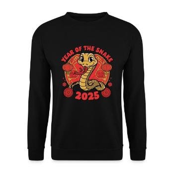 Année Chinoise 2025 Année du Serpent - Sweat-shirt Unisexe - noir - Devant - Alina (178cm) & Michal (187cm)