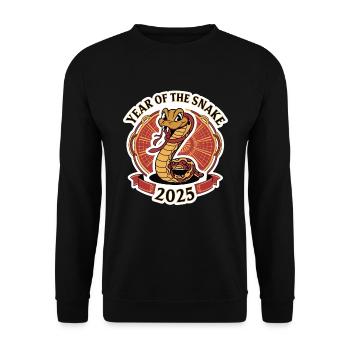 Chinese Year 2025 Year of the Snake - Unisex Sweatshirt - black - Front - Alina (178cm) & Michal (187cm)