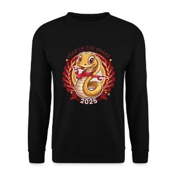 Chinesisches Jahr 2025 Jahr der Schlange - Unisex Pullover - Schwarz - Vorne - Alina (178cm) & Michal (187cm)