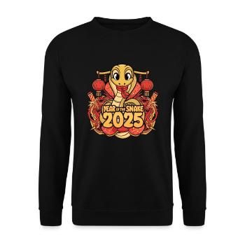 Chinese Year 2025 Year of the Snake - Unisex Sweatshirt - black - Front - Alina (178cm) & Michal (187cm)