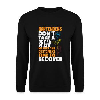 Funny Bartender Saying Bartender Gift - Unisex Sweatshirt - black - Front - Alina (178cm) & Michal (187cm)