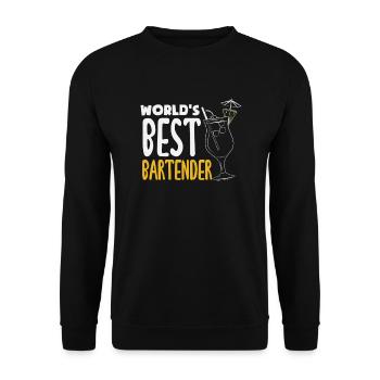 Lustiger Barkeeper Spruch Barkeeper Geschenk - Unisex Pullover - Schwarz - Vorne - Alina (178cm) & Michal (187cm)