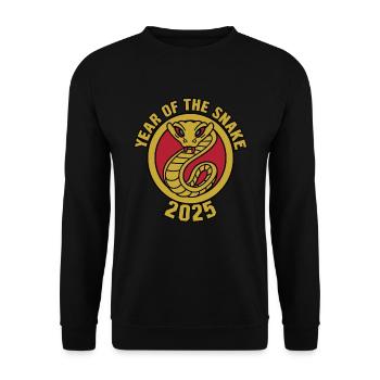 Chinesisches Jahr 2025 Jahr der Schlange - Unisex Pullover - Schwarz - Vorne - Alina (178cm) & Michal (187cm)