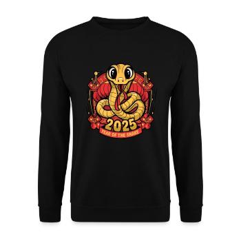 Année Chinoise 2025 Année du Serpent - Sweat-shirt Unisexe - noir - Devant - Alina (178cm) & Michal (187cm)