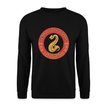 Chinesisches Jahr 2025 Jahr der Schlange - Unisex Pullover - Schwarz - Vorne - Alina (178cm) & Michal (187cm)