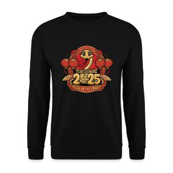 Chinesisches Jahr 2025 Jahr der Schlange - Unisex Pullover - Schwarz - Vorne - Alina (178cm) & Michal (187cm)