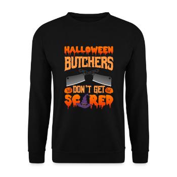 Halloween Butcher Halloween Butcher - Unisex Sweatshirt - black - Front - Alina (178cm) & Michal (187cm)
