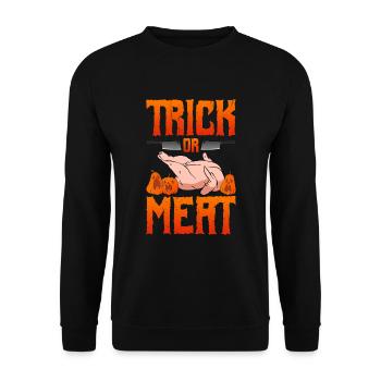 Halloween Butcher Halloween Butcher - Unisex Sweatshirt - black - Front - Alina (178cm) & Michal (187cm)
