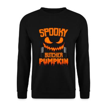 Halloween Butcher Halloween Butcher - Unisex Sweatshirt - black - Front - Alina (178cm) & Michal (187cm)