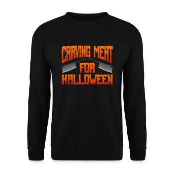 Halloween Butcher Halloween Butcher - Unisex Sweatshirt - black - Front - Alina (178cm) & Michal (187cm)