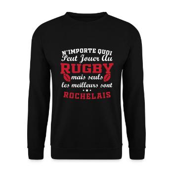 Rugby La Rochelle Fanclub Rugby - Unisex Pullover - Schwarz - Vorne - Alina (178cm) & Michal (187cm)