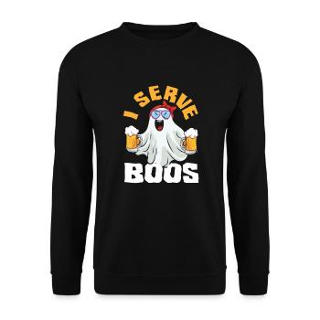 Lustiger Barkeeper Spruch Barkeeper Geschenk - Unisex Pullover - Schwarz - Vorne - Alina (178cm) & Michal (187cm)