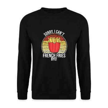 Frites drôles Frites drôles - Sweat-shirt Unisexe - noir - Devant - Alina (178cm) & Michal (187cm)