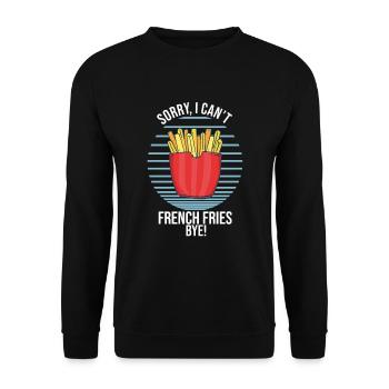 Lustige Pommes Lustig French Fries - Unisex Pullover - Schwarz - Vorne - Alina (178cm) & Michal (187cm)