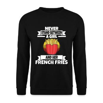 Frites drôles Frites drôles - Sweat-shirt Unisexe - noir - Devant - Alina (178cm) & Michal (187cm)