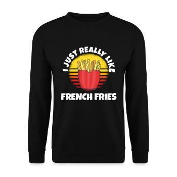 Frites drôles Frites drôles - Sweat-shirt Unisexe - noir - Devant - Alina (178cm) & Michal (187cm)
