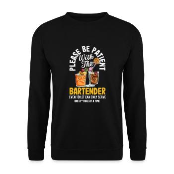 Funny Bartender Saying Bartender Gift - Unisex Sweatshirt - black - Front - Alina (178cm) & Michal (187cm)
