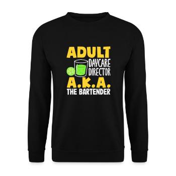 Lustiger Barkeeper Spruch Barkeeper Geschenk - Unisex Pullover - Schwarz - Vorne - Alina (178cm) & Michal (187cm)