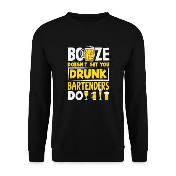 Lustiger Barkeeper Spruch Barkeeper Geschenk - Unisex Pullover - Schwarz - Vorne - Alina (178cm) & Michal (187cm)