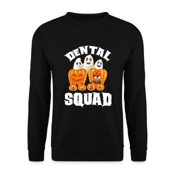Zahnarzt Halloween Zahnarzthelferin - Unisex Pullover - Schwarz - Vorne - Alina (178cm) & Michal (187cm)