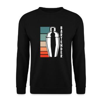 Lustiger Barkeeper Spruch Barkeeper Geschenk - Unisex Pullover - Schwarz - Vorne - Alina (178cm) & Michal (187cm)
