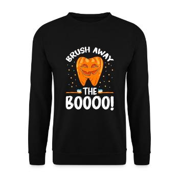 Zahnarzt Halloween Zahnarzthelferin - Unisex Pullover - Schwarz - Vorne - Alina (178cm) & Michal (187cm)