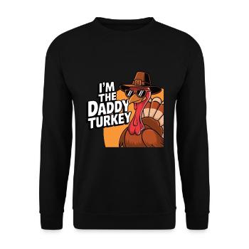 Papa Dinde Thanksgiving - Sweat-shirt Unisexe - noir - Devant - Alina (178cm) & Michal (187cm)
