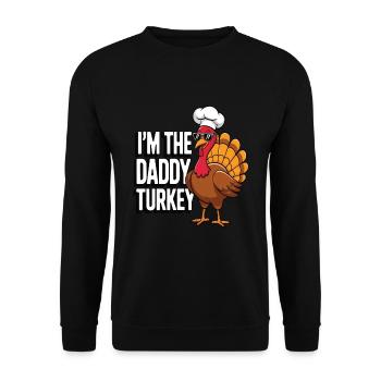 Papa Dinde Thanksgiving - Sweat-shirt Unisexe - noir - Devant - Alina (178cm) & Michal (187cm)