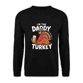 Papa Dinde Thanksgiving - Sweat-shirt Unisexe - noir - Devant - Alina (178cm) & Michal (187cm)