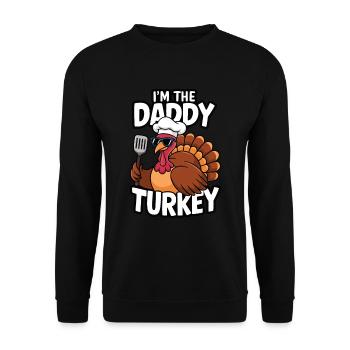 Papa Dinde Thanksgiving - Sweat-shirt Unisexe - noir - Devant - Alina (178cm) & Michal (187cm)