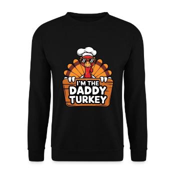 Papa Dinde Thanksgiving - Sweat-shirt Unisexe - noir - Devant - Alina (178cm) & Michal (187cm)