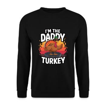 Papa Dinde Thanksgiving - Sweat-shirt Unisexe - noir - Devant - Alina (178cm) & Michal (187cm)