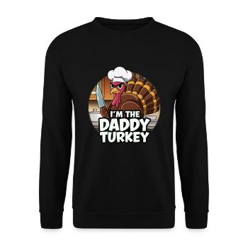 Papa Dinde Thanksgiving - Sweat-shirt Unisexe - noir - Devant - Alina (178cm) & Michal (187cm)