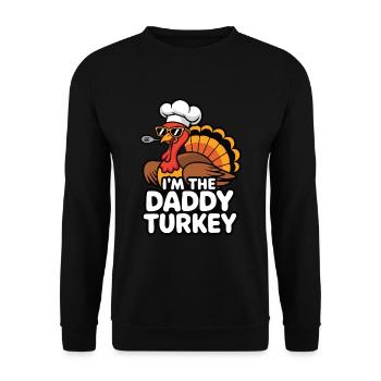 Papa Dinde Thanksgiving - Sweat-shirt Unisexe - noir - Devant - Alina (178cm) & Michal (187cm)
