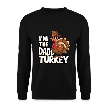 Papa Dinde Thanksgiving - Sweat-shirt Unisexe - noir - Devant - Alina (178cm) & Michal (187cm)