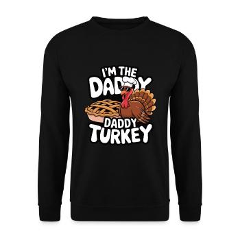 Papa Dinde Thanksgiving - Sweat-shirt Unisexe - noir - Devant - Alina (178cm) & Michal (187cm)