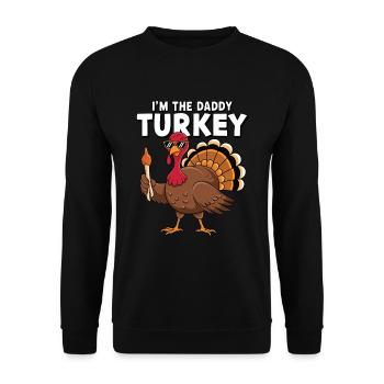 Daddy Turkey Thanksgiving - Unisex Sweatshirt - black - Front - Alina (178cm) & Michal (187cm)