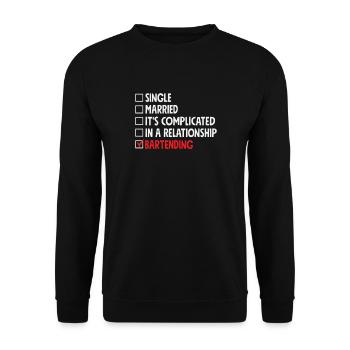 Lustiger Barkeeper Spruch Barkeeper Geschenk - Unisex Pullover - Schwarz - Vorne - Alina (178cm) & Michal (187cm)