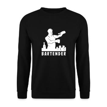 Lustiger Barkeeper Spruch Barkeeper Geschenk - Unisex Pullover - Schwarz - Vorne - Alina (178cm) & Michal (187cm)