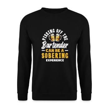 Funny Bartender Saying Bartender Gift - Unisex Sweatshirt - black - Front - Alina (178cm) & Michal (187cm)