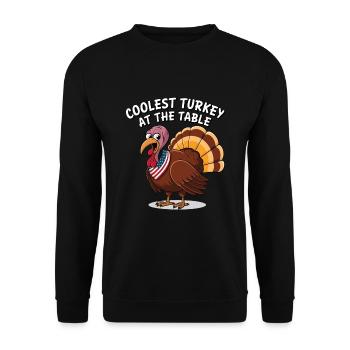 Lustiger Thanksgiving Truthahn - Unisex Pullover - Schwarz - Vorne - Alina (178cm) & Michal (187cm)