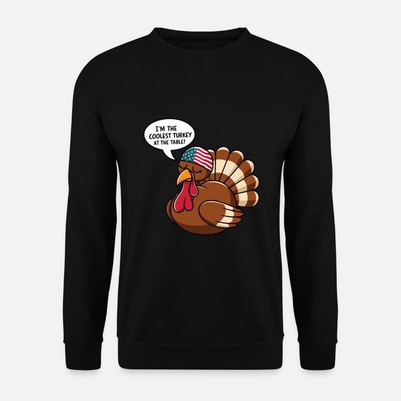 Lustiger Thanksgiving Truthahn - Unisex Pullover - Schwarz