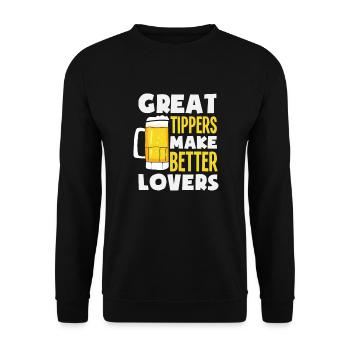 Funny Bartender Saying Bartender Gift - Unisex Sweatshirt - black - Front - Alina (178cm) & Michal (187cm)