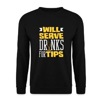 Funny Bartender Saying Bartender Gift - Unisex Sweatshirt - black - Front - Alina (178cm) & Michal (187cm)