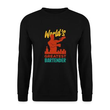 Lustiger Barkeeper Spruch Barkeeper Geschenk - Unisex Pullover - Schwarz - Vorne - Alina (178cm) & Michal (187cm)