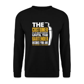 Lustiger Barkeeper Spruch Barkeeper Geschenk - Unisex Pullover - Schwarz - Vorne - Alina (178cm) & Michal (187cm)