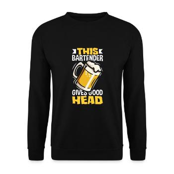 Funny Bartender Saying Bartender Gift - Unisex Sweatshirt - black - Front - Alina (178cm) & Michal (187cm)