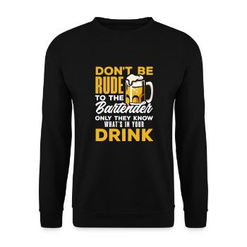 Funny Bartender Saying Bartender Gift - Unisex Sweatshirt - black - Front - Alina (178cm) & Michal (187cm)