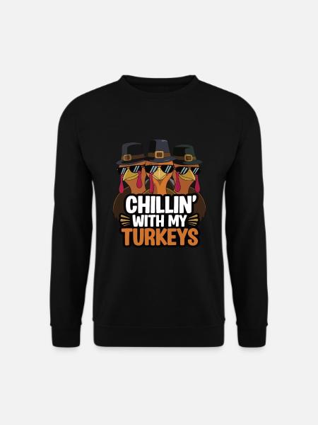 Dinde drôle de Thanksgiving - Sweat-shirt Unisexe - noir